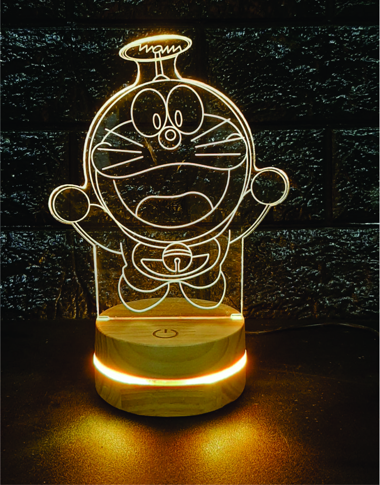 Doraemon 2, Đèn 3D led, Đèn ngủ thay đổi 16 màu