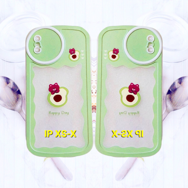 Ốp Điện Thoại Mềm Chống Sốc Trong Suốt Viền Xanh Dễ Thương Dành Cho IPHONE XS/X
