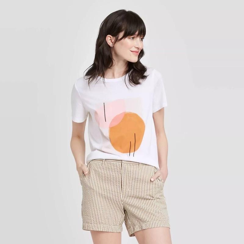 Áo thun trắng hoạ tiết nữ xuất xịn có big size