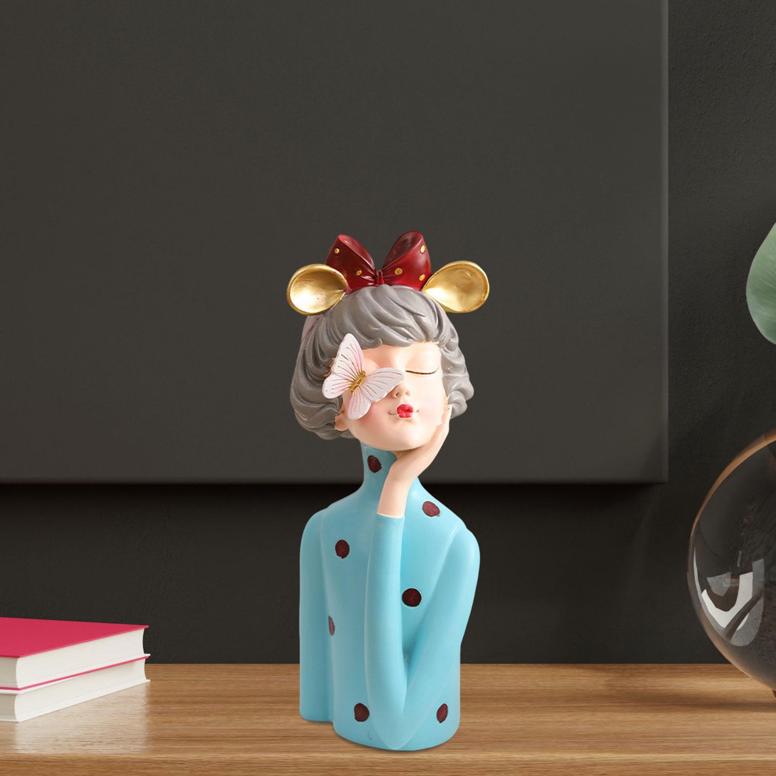 Girl Statue Home Decor Decorative Object Girl Figurine for Desk Office Porch
