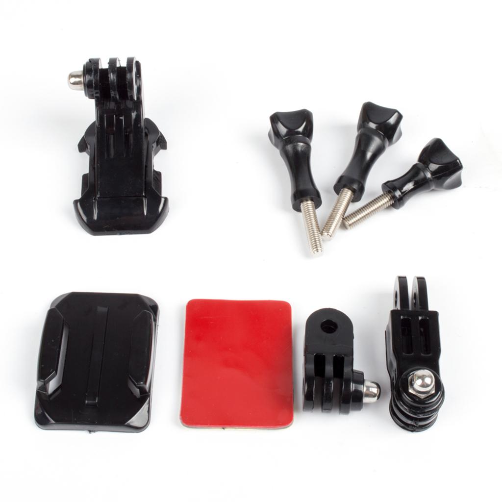 Curved J-Hook Adhesive Buckle Mount Flat Base w/ Screw for GoPro Hero 2 3+ 4