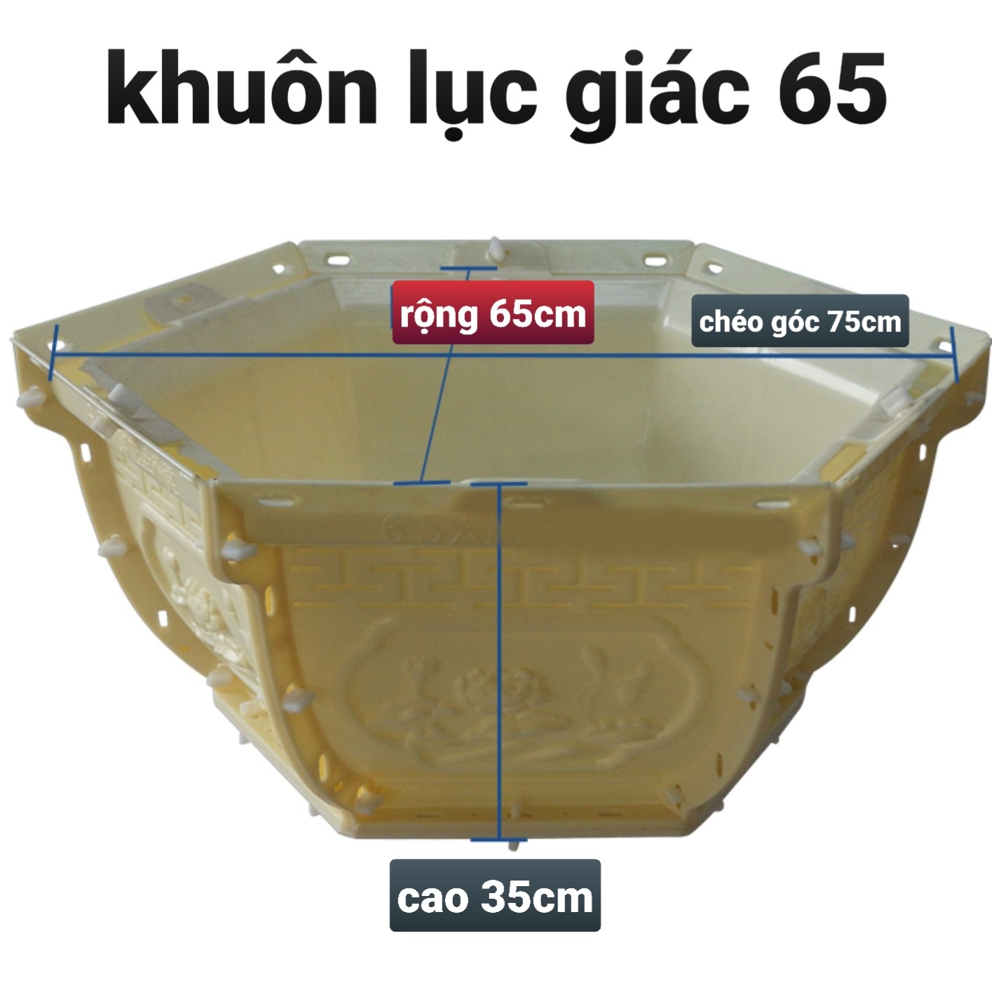 Khuôn đúc chậu cảnh lục giác 65 và chân đôn