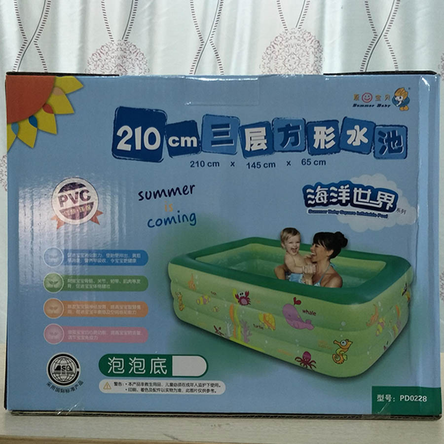 Bể bơi phao gia đình chính hãng Summer Baby KT 210*145*65CM (tặng kèm bơm điện)