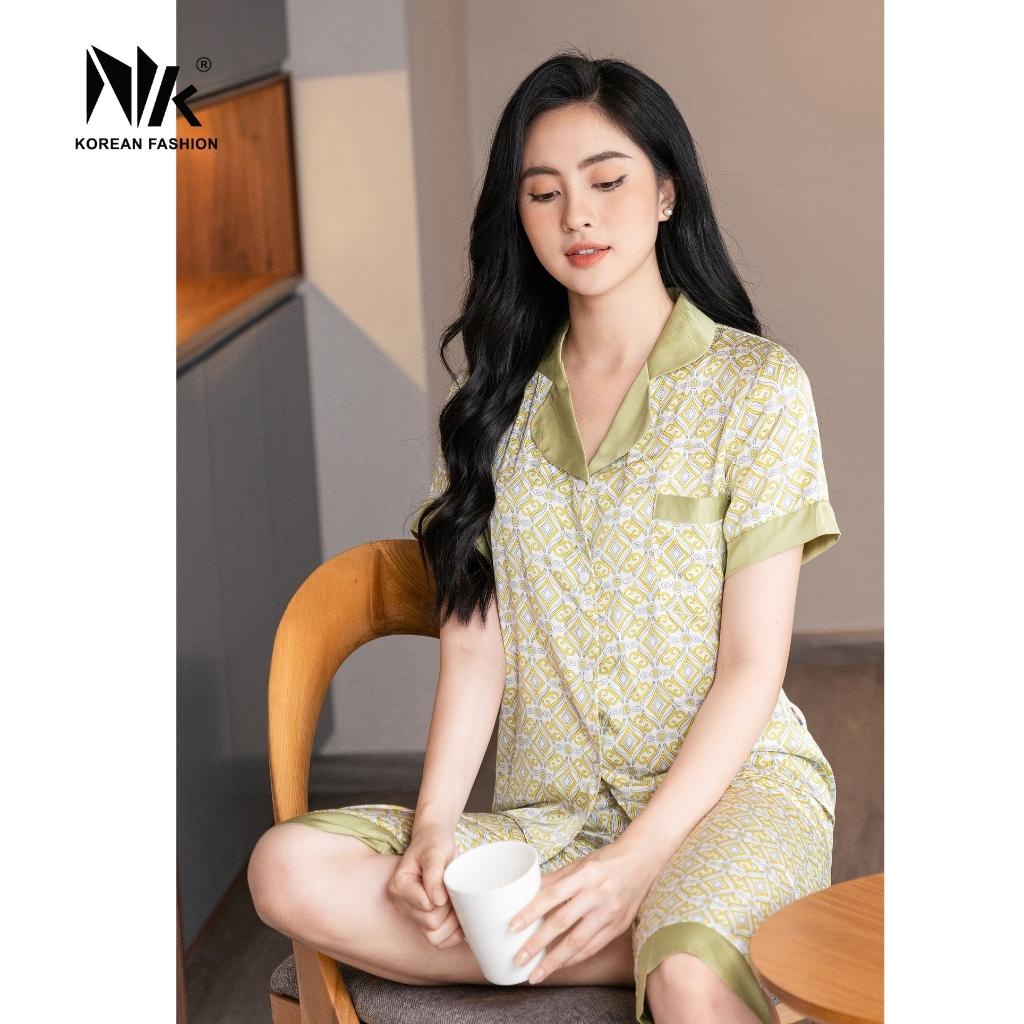 Bộ Đồ Pyjama Mặc Nhà NK Fashion Chất Liệu Lụa Cao Cấp, Thoáng Mát, Họa Tiết Trẻ Trung NKFBD2203024