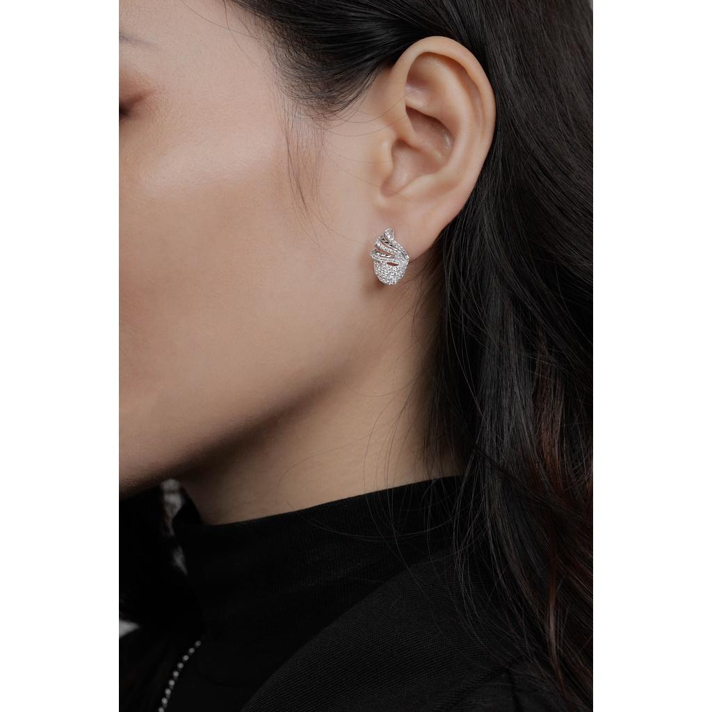 Bông Tai Nữ Bạc 925 Danny Jewelry Xi Bạch Kim Đính Đá CZ NI4GZ001