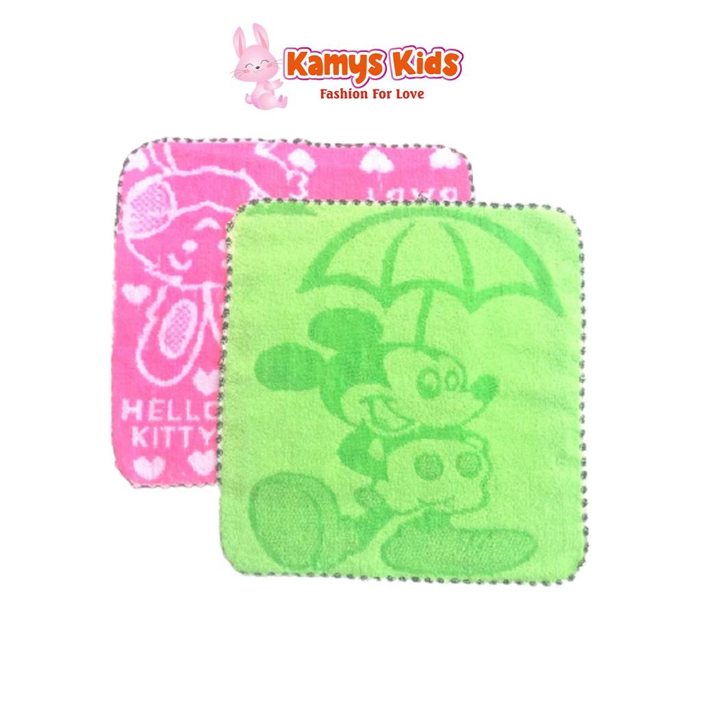 Khăn mặt cotton vuông KAMYS KIDS mềm mại dày dặn họa tiết dễ thương cho bé