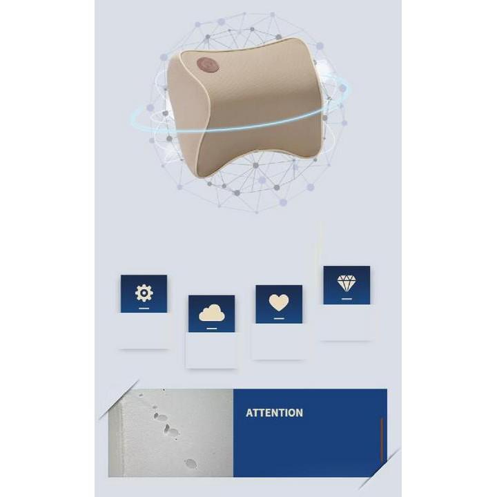 Gối Tựa Đầu Xe Hơi, Ô Tô Cao Cấp Chất Liệu 100% Cao Su Non - Mã sản phẩm A06 - 2 màu: Đen và Ghi