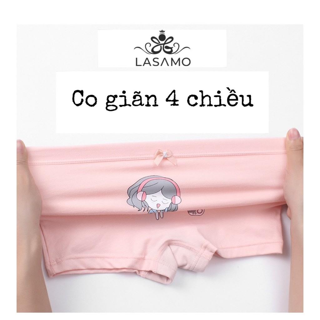 Set 4 chiếc quần chip bé gái, quần lót cho bé gái cotton cao cấp họa tiết Dưa hấu dễ thương hãng LASAMO mã QLB004