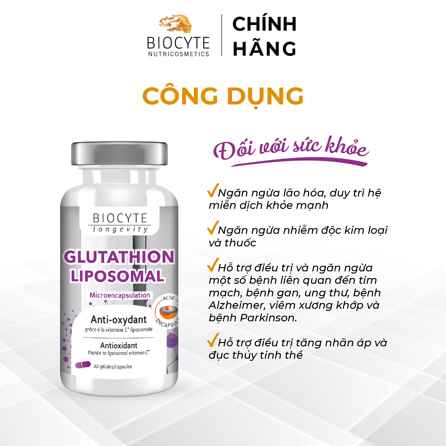 B19 Viên Uống Bổ Sung Glutathion – Glutathion Liposomal