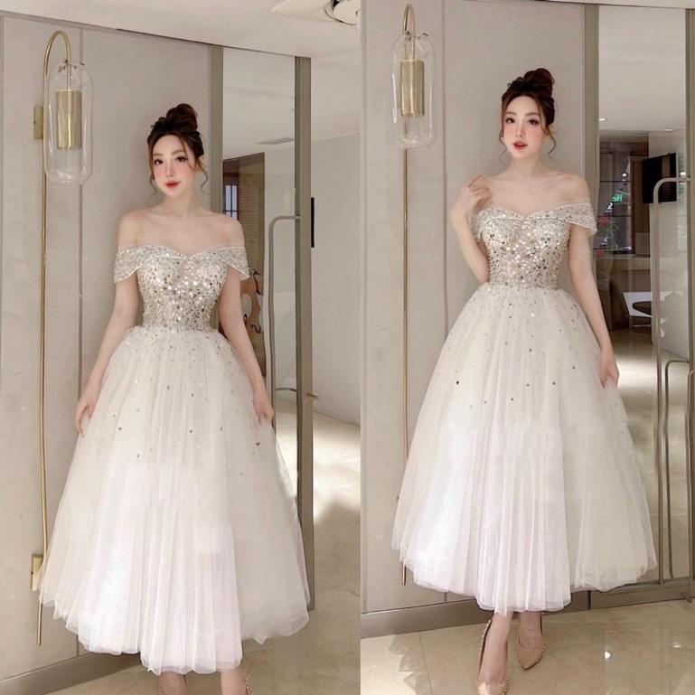 Đầm xoè công chúa lưới kết kim sa treo tròn ivy fashion - size S/M/L - MS216Y đi biển dự tiệc dạo phố bigsize gợi cảm se