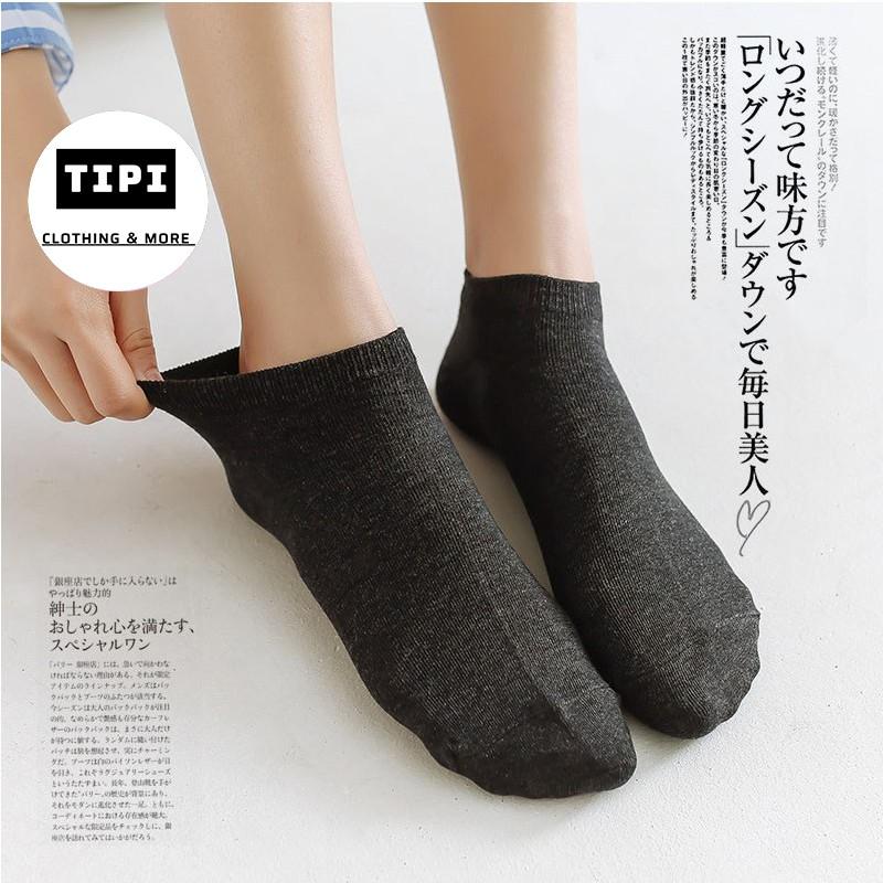 Tất vớ nữ nam cổ ngắn trắng giấy lười dễ thương hàn quốc đẹp iLita chân thấp nhún đủ màu trơn đen, đỏ, vàng, xám, xanh