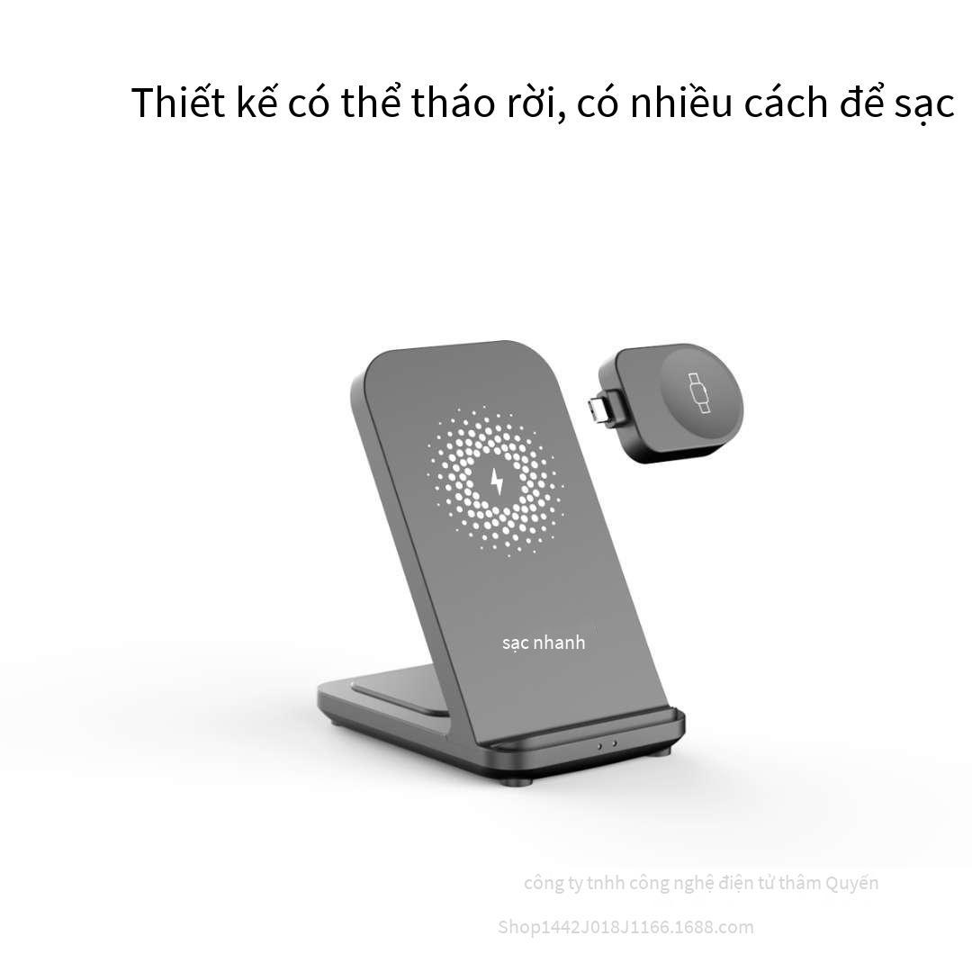 Giá thấp nhất phù hợp với bộ sạc không dây airpods iwatch apple khung đứng đồng hồ tai nghe ba trong một iwatch