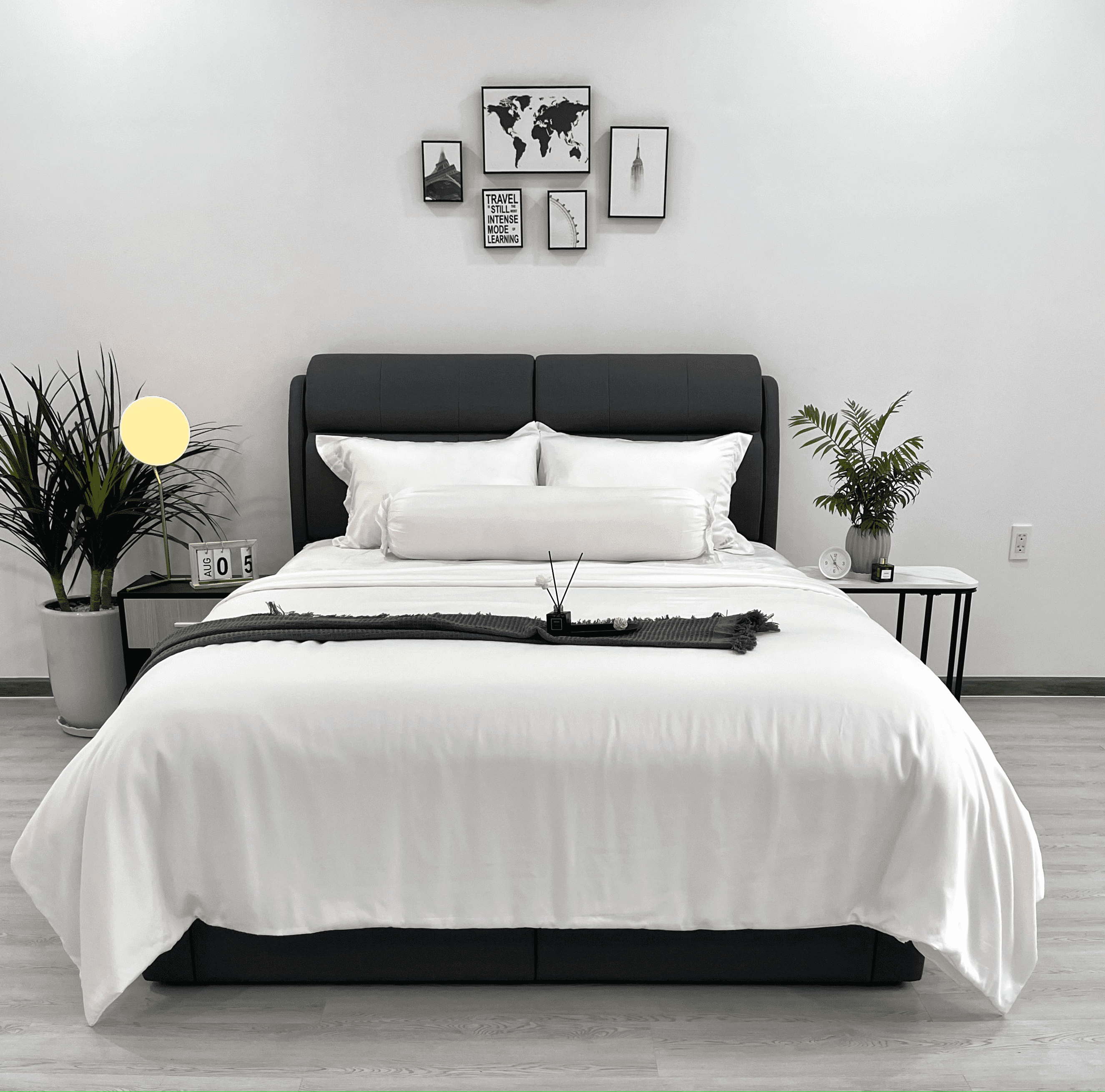 Bộ 5 món drap, áo gối tencel NIN Florence 80s nhiều màu mẫu mới 2023 nhiều size nệm 1m6, 1m8, 2m