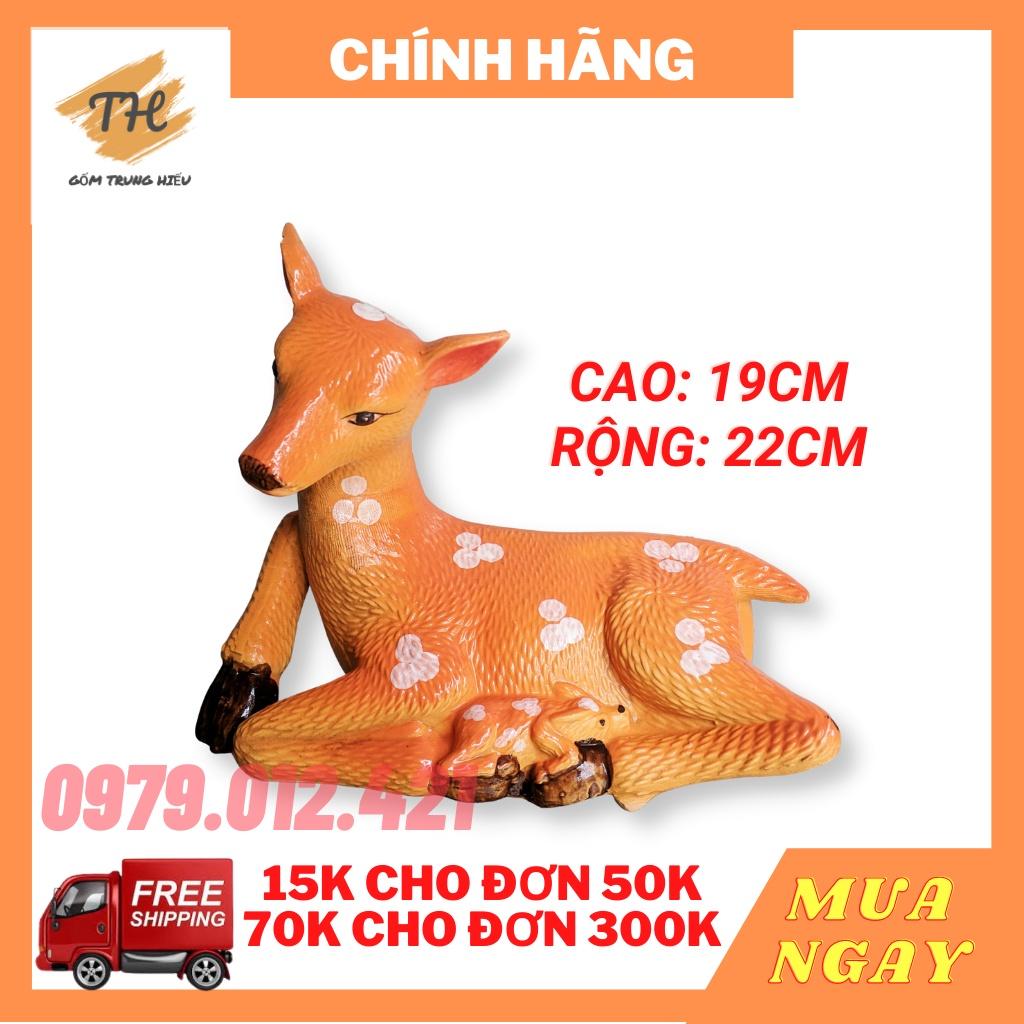 Tượng Nai gốm Bát Tràng dài 22cm