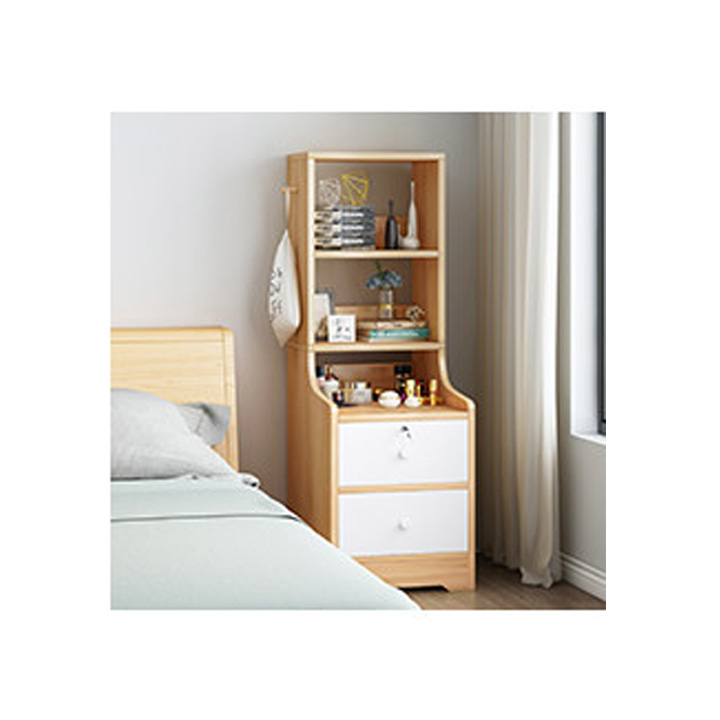 tủ đầu giường, kệ đầu giường loại 2 ngăn kéo có khóa, 3 ngăn để đồ thiết kế sang trọng, mặt gỗ phủ melamine chống thấm, chống xước, dễ lắp đặt, trang trí phòng ngủ, phòng khách màu ngẫu nhiên