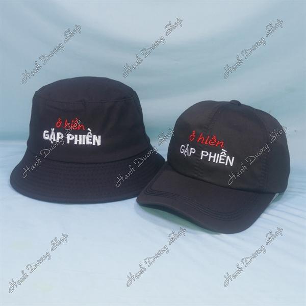 Set Nón Cặp Bucket & Cap Ở Hiền Gặp Phiền (OHP01); (KGP01) - Đen