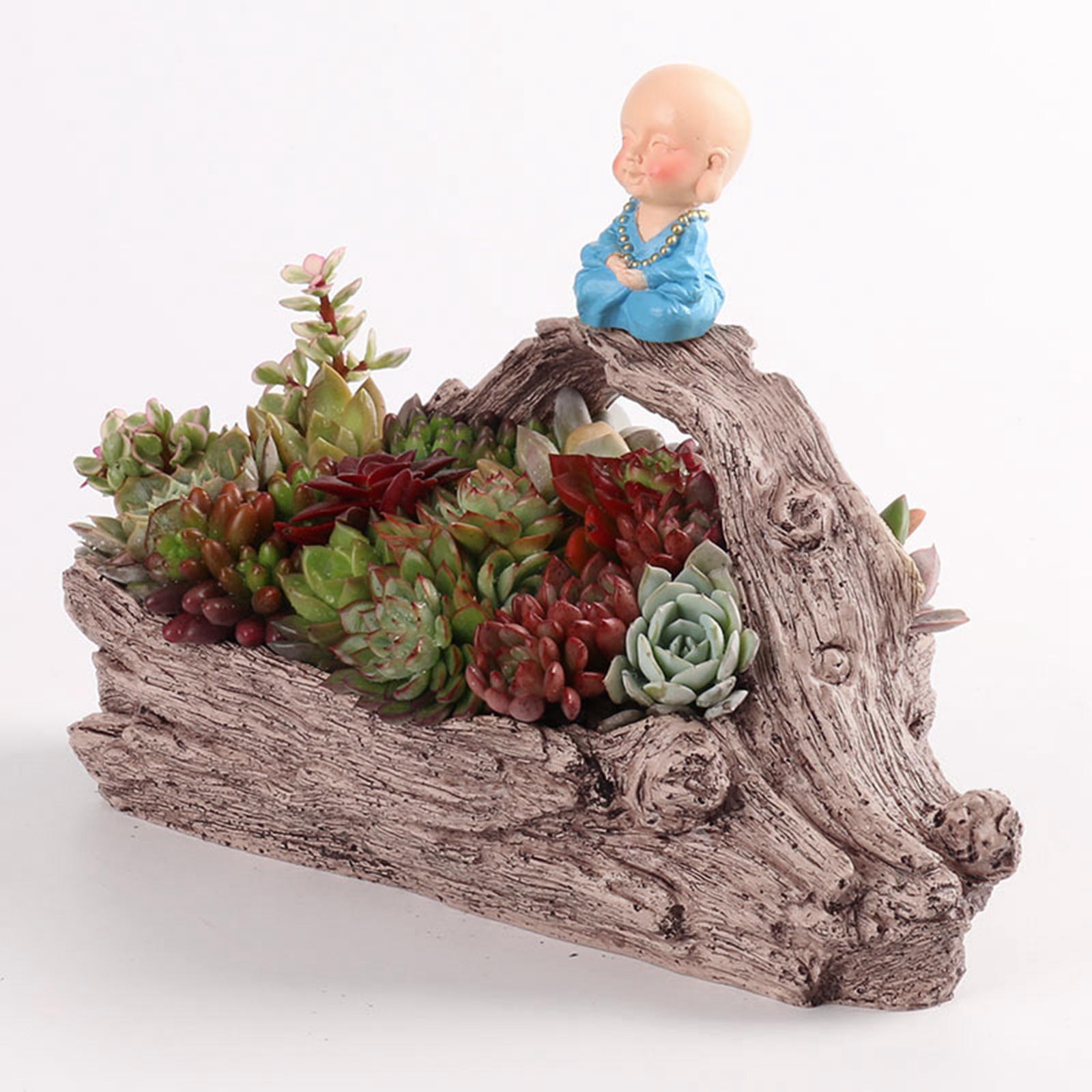Resin Tree  Shaped Succulent Planter with Drainage Hole  Pot