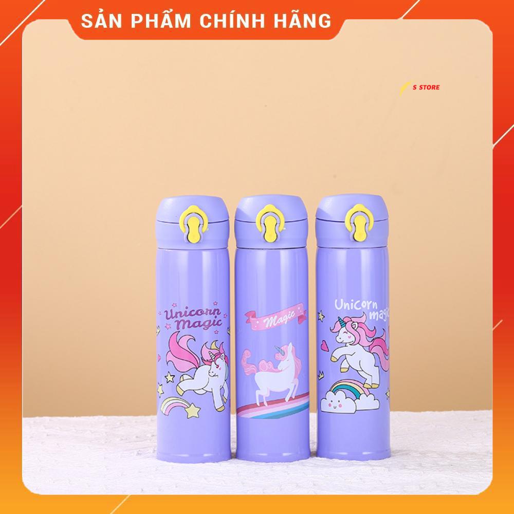 Bình Giữ Nhiệt 500ml In Hình Hoạt Hình Doremon Mèo KT Cho Bé,Cốc Đựng Nước Inox 304