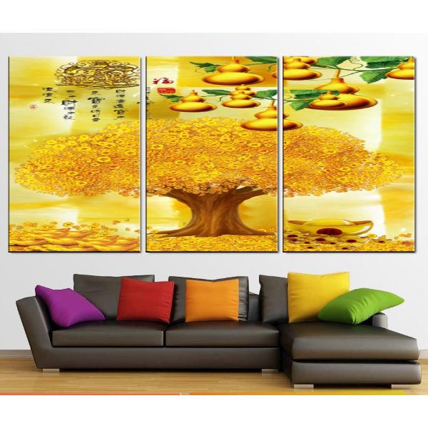 Tranh Treo Tường Hiện Đại Phòng Khách - Kim Tiền T3M---10306