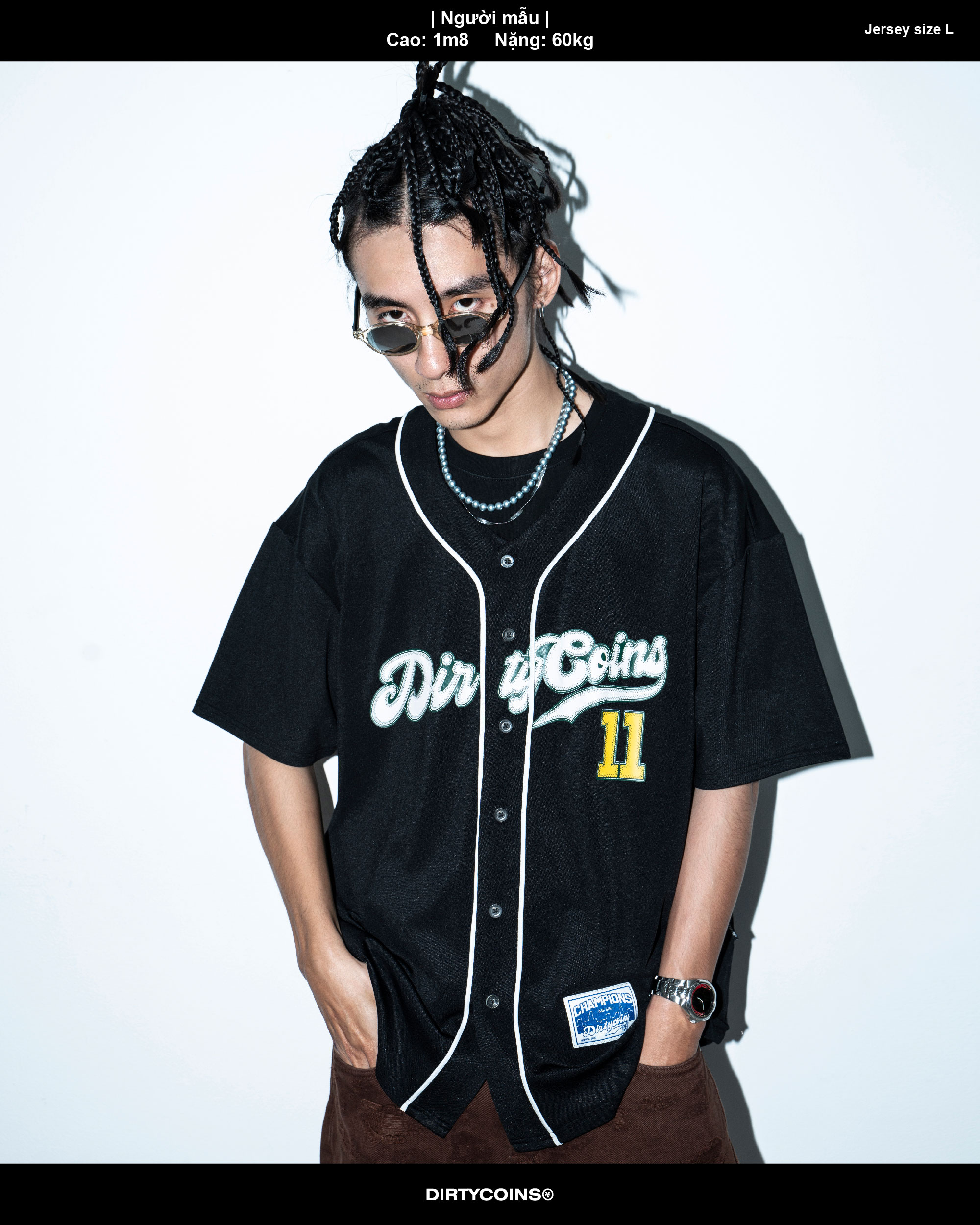 Áo Thun [Dirtycoins x B Ray] Logo Jersey Shirt - Black