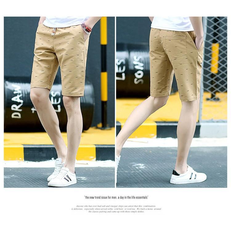 Quần short kaki nam cạp chun phong cách trẻ trung LAHstore