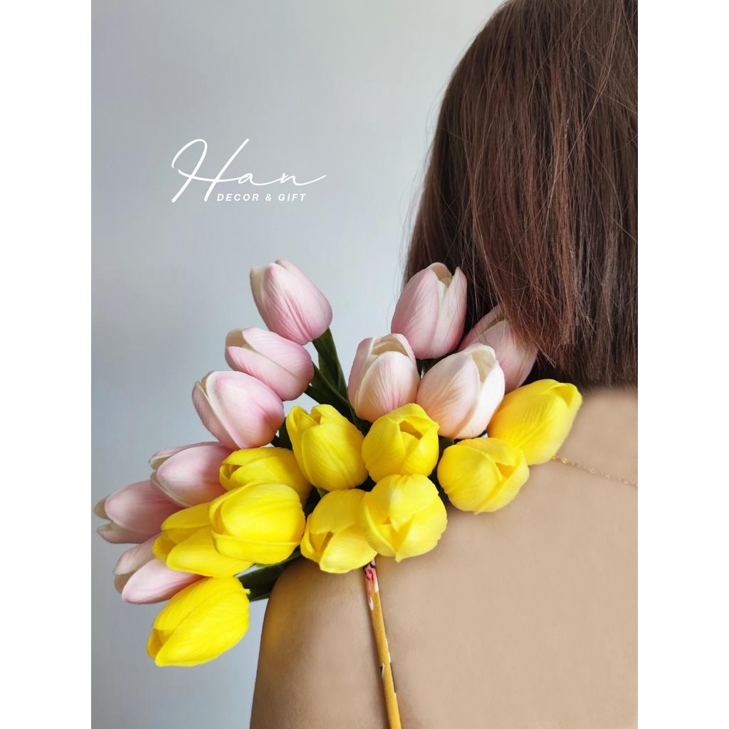 Hoa tulip PU nhập khẩu - hoa lụa, phụ kiện chụp ảnh, hoa cưới- Han flower