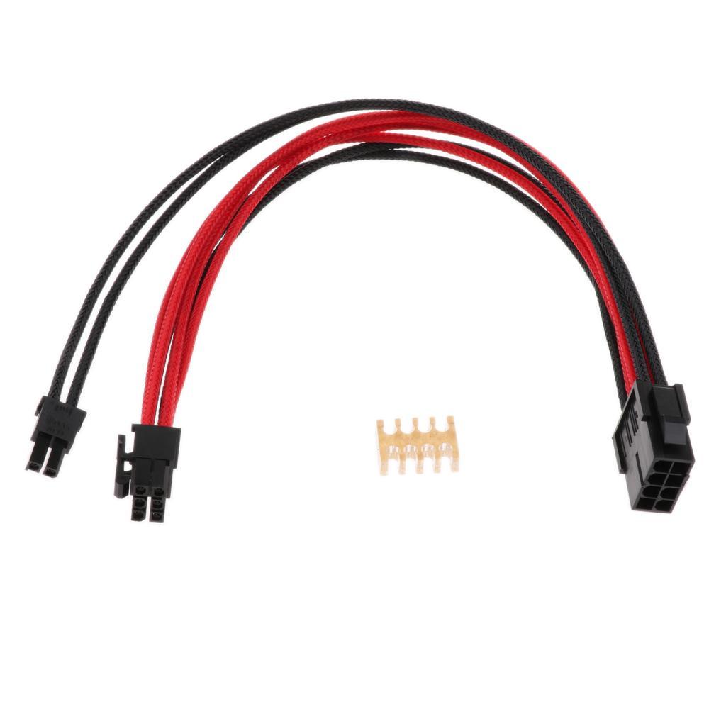 2x PCI-E 8-Pin  Cable Extension 11.81in/30cm Sleeved Black & Red