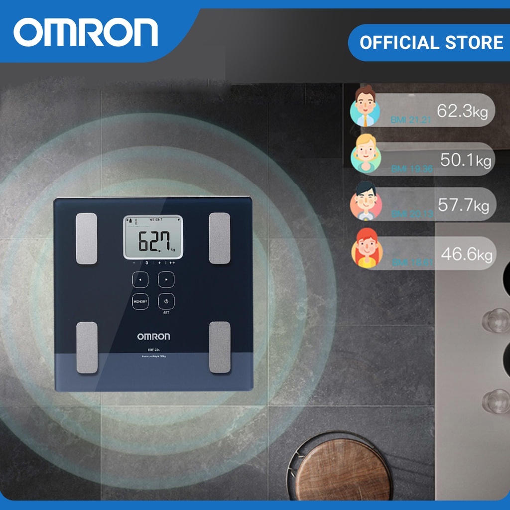 Cân Đo Lượng Mỡ Cơ Thể Điện Tử Cao Cấp Omron HBF-224
