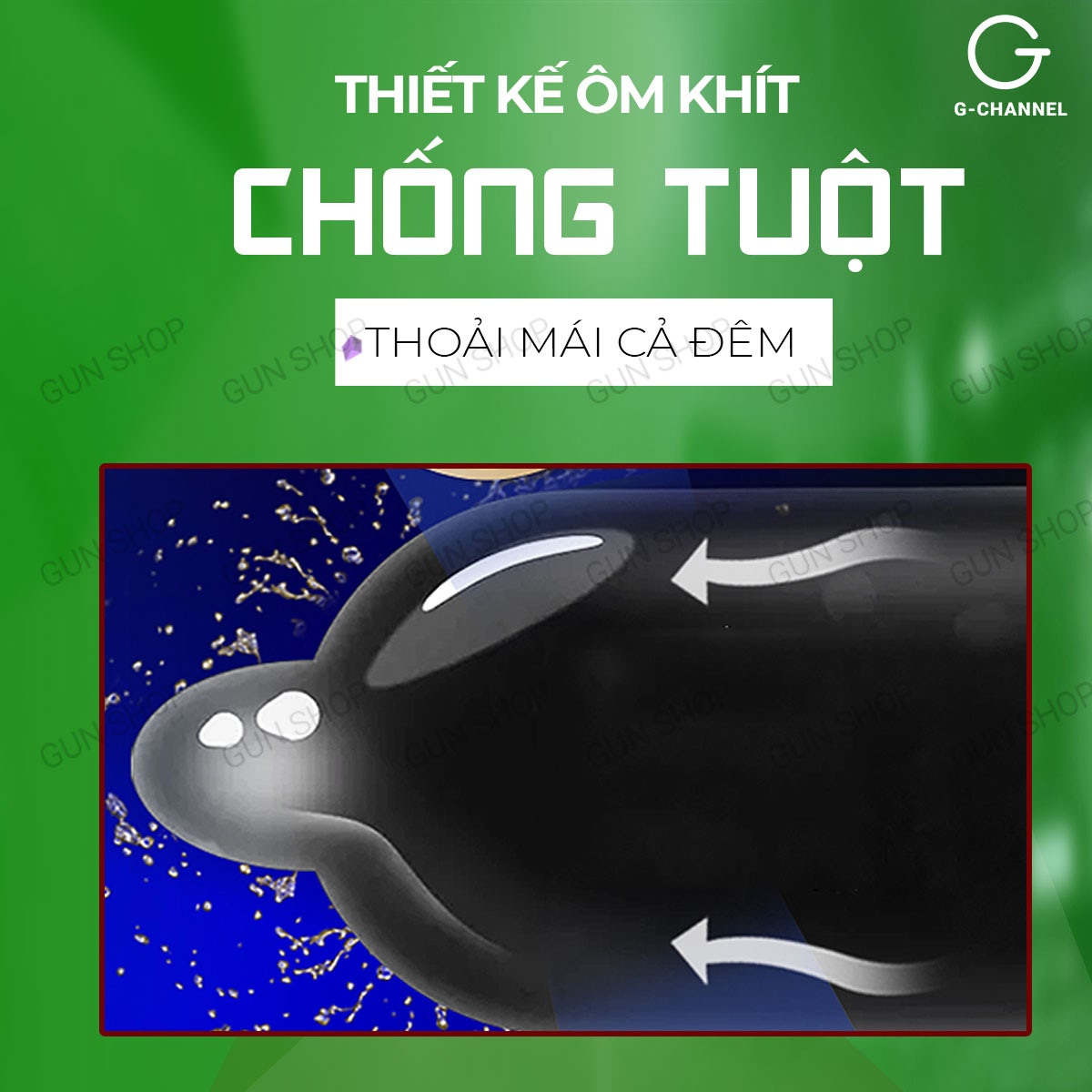 Bao cao su OKHQ - Hương bạc hà kèm 1 chiếc BCS Gun Super Thin