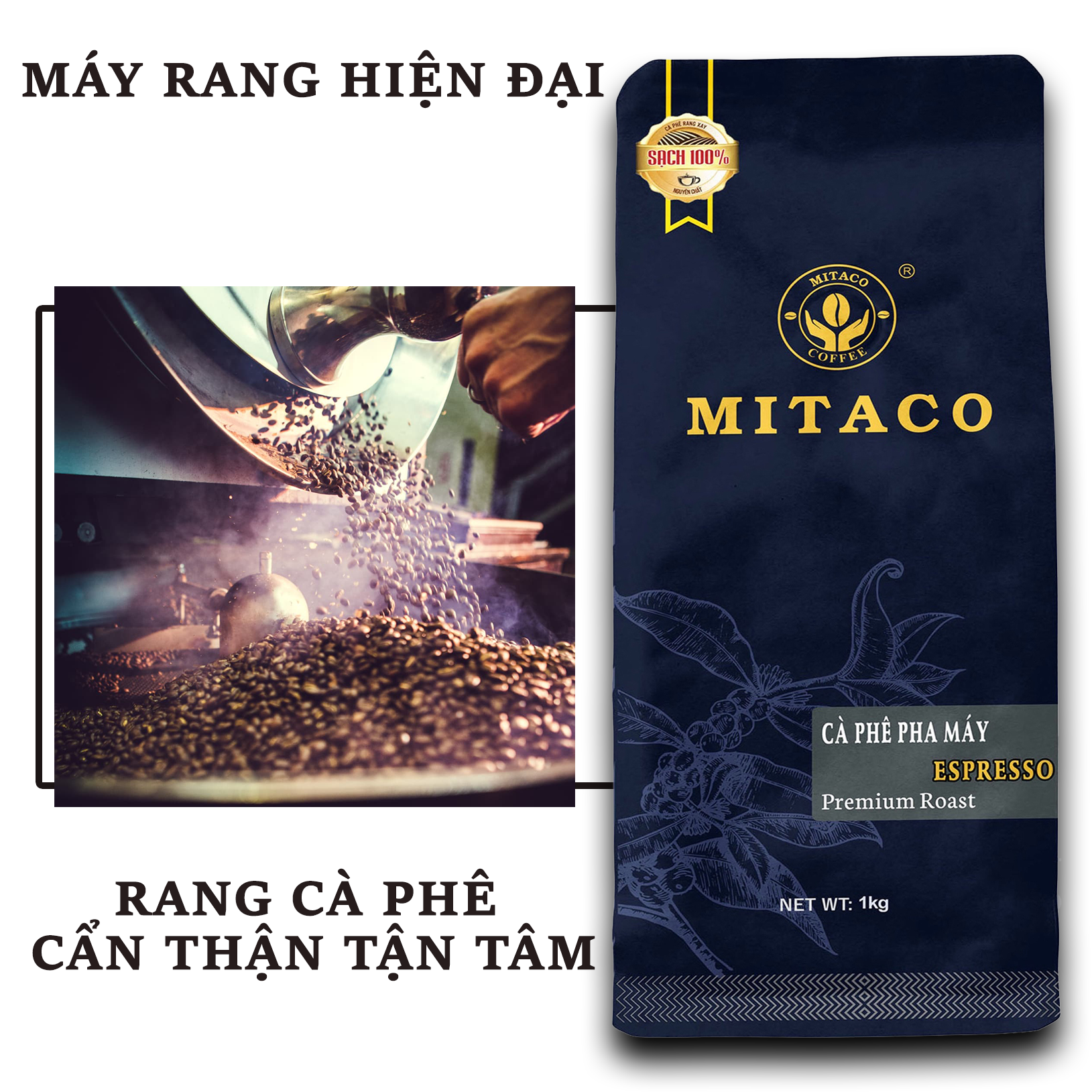 Cà Phê Pha Máy (ESPRESSO) MITACO COFFEE (Gói 1kg)