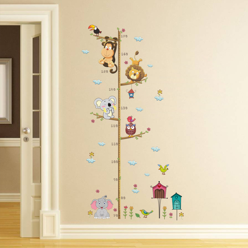 Miếng dán sticker Cleverbees đo chiều cho bé cao từ 60 cm tới 180 cm dán tường trang trí hình hoạt hình ngộ nghĩnh dễ dán Mẫu Clickmua45- Nhiều mẫu lựa chọn