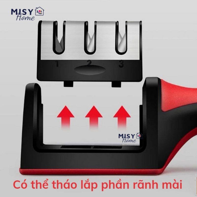 Mài dao kéo 3 cấp độ siêu sắc bén 3 in 1 3 rãnh khe cầm tay cao cấp mài dao inox dao thép Misy home