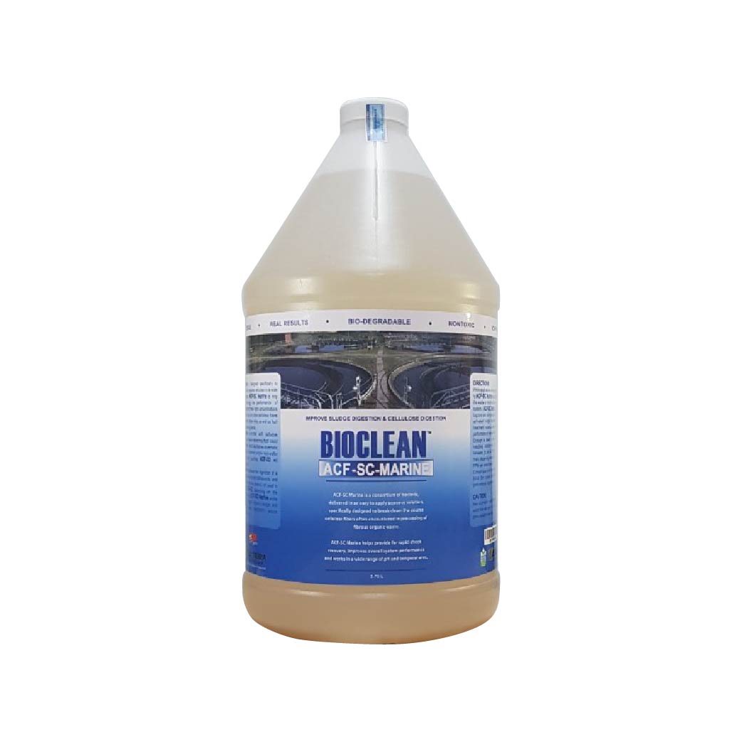 VI sinh xử lý nước thải khó phân hủy và có độ mặn cao Bioclean ACF SC Marine hàng Mỹ NSX Sun &amp; Earth Microbiology chai gallon 3,785 lít