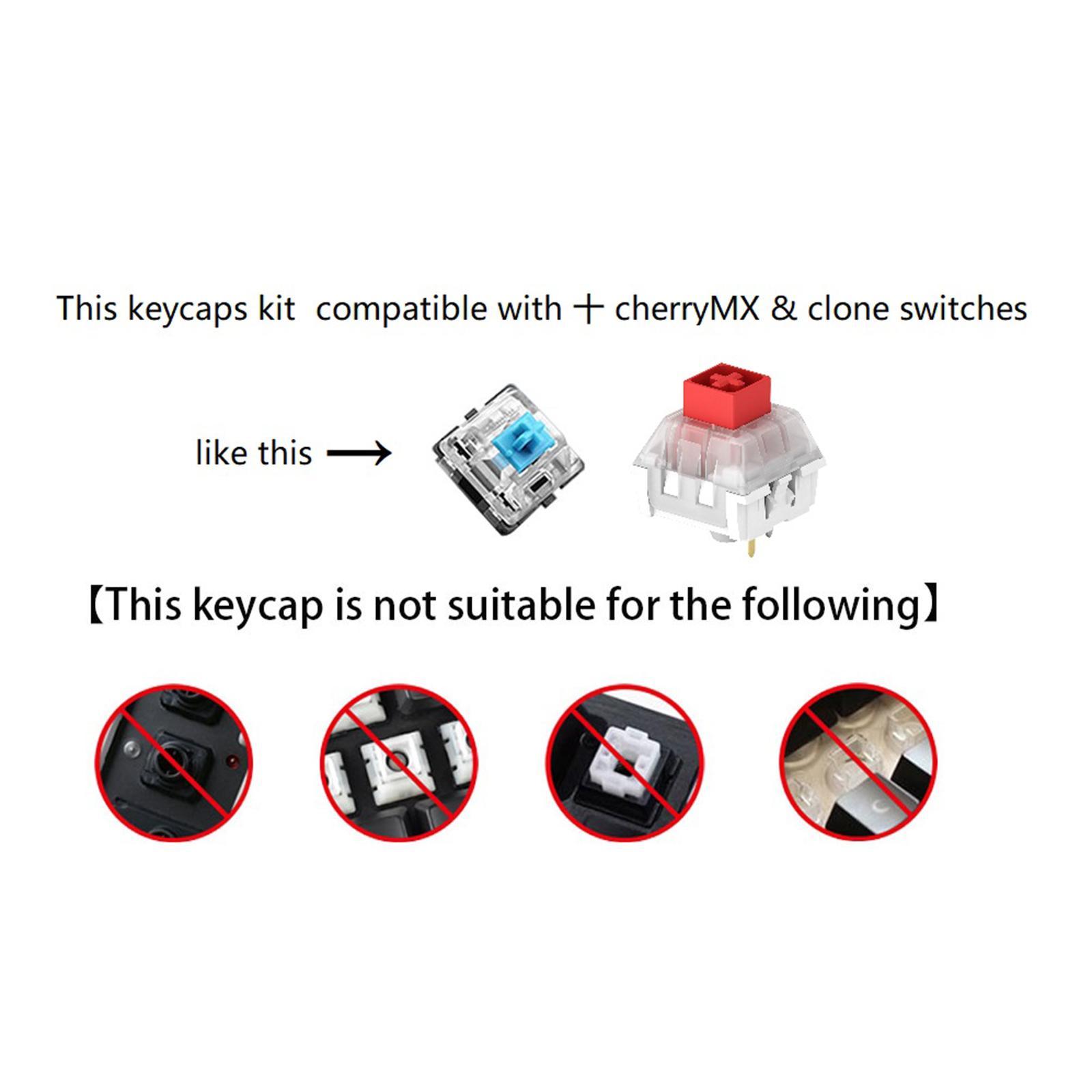 PBT 108 Keys Keycaps Cover, for 61 87 98 Gaming Mechanical Keyboard, Professional, Exquisite Spare Parts, Accessories