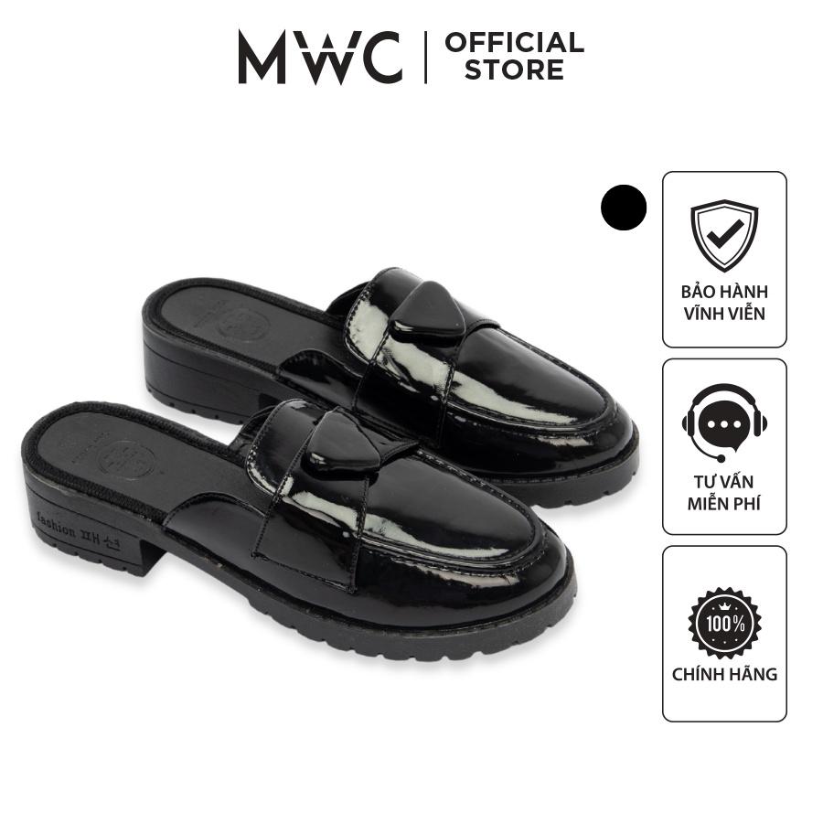 Giày MWC 9610 - Giày Sục Lười, Giày Sục Da Bóng Mũi Tròn Cách Điệu, Giày Sục Slipper Sang Chảnh