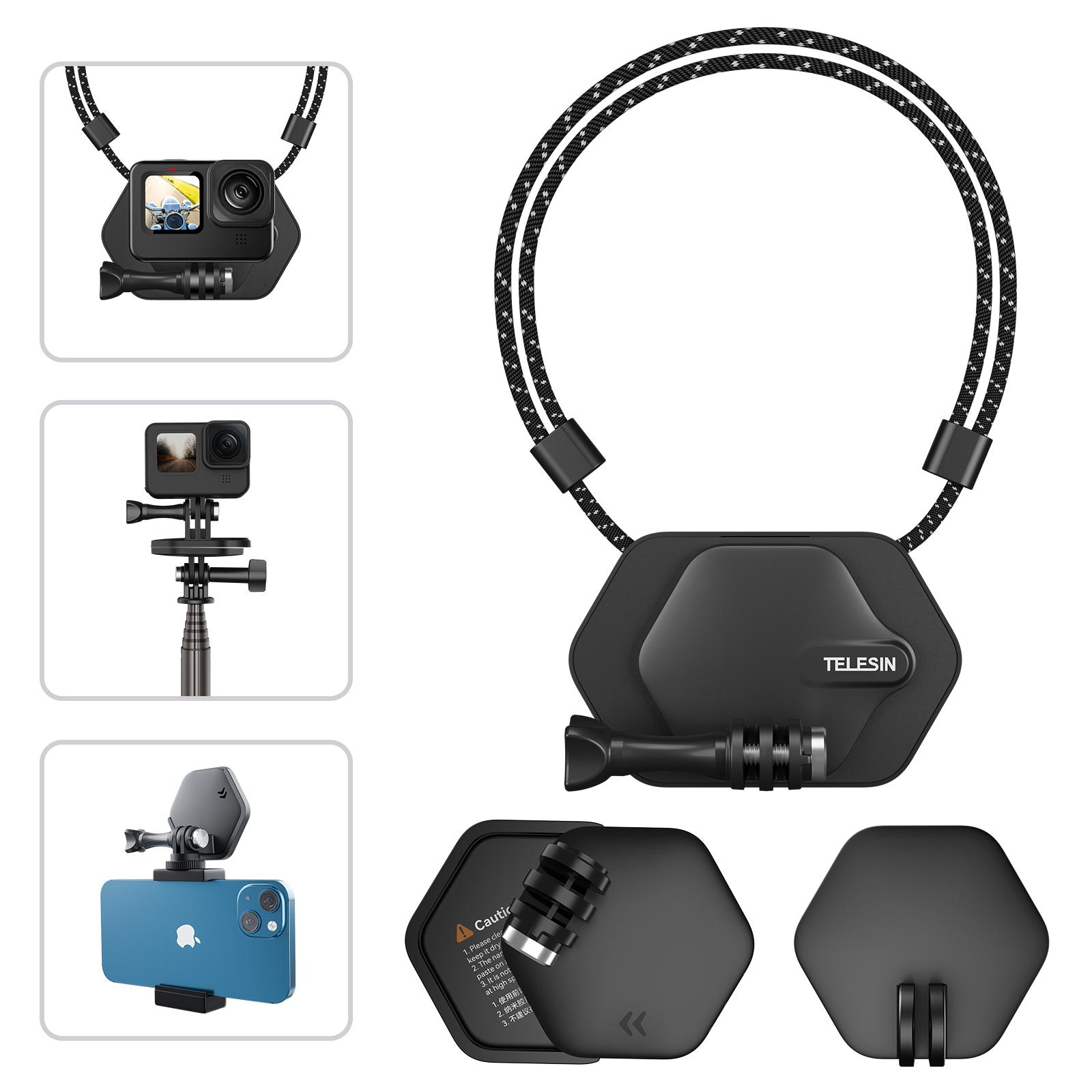 TELESIN Camera Từ Cổ Giá Đỡ Gắn Giá Treo Phát Hành Nhanh Cho GoPro Action 3 Insta360 X3 Camera Hành Động