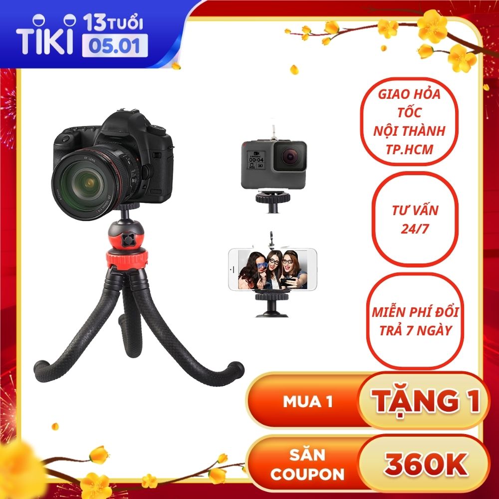 Giá đỡ điện thoại/ máy ảnh MAWA MT04 dạng tripod 3 chân bạch tuộc uốn dẻo tiện lợi - Hàng chính hãng