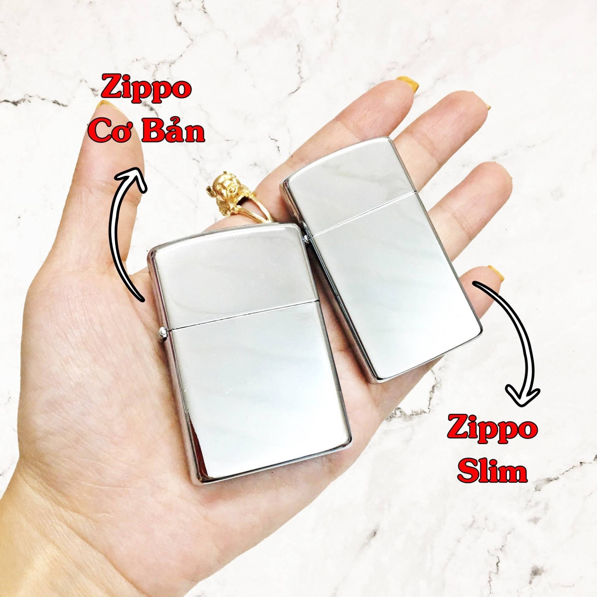 Hộp quẹt bật lửa Zipo Slim Zorro trơn bóng- (xài xăng)