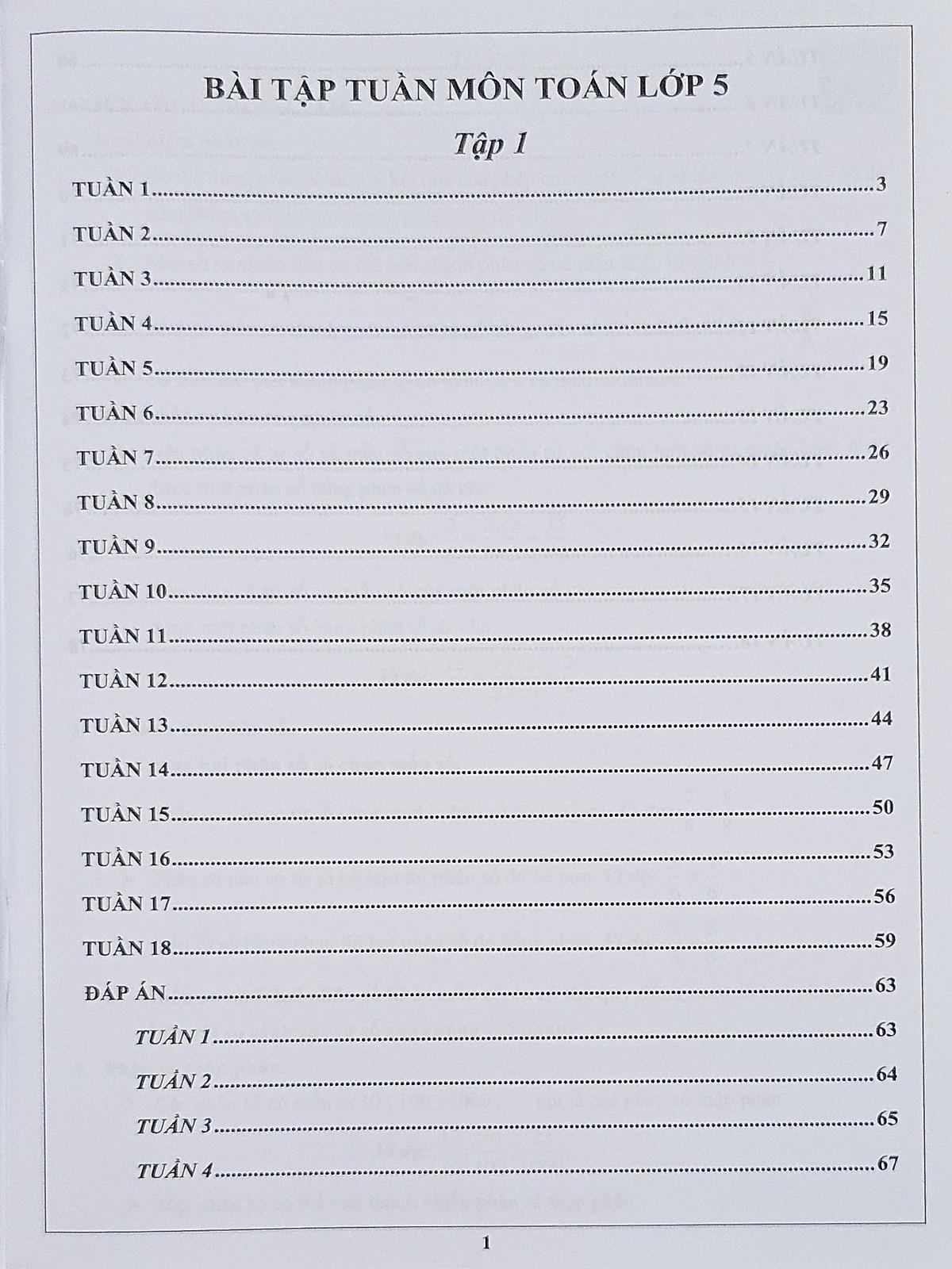 Sách - Bài tập tuần Toán 5 tập 1