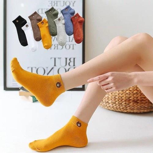 Combo 10 Đôi Tất Gấu Cổ Ngắn Đủ Màu