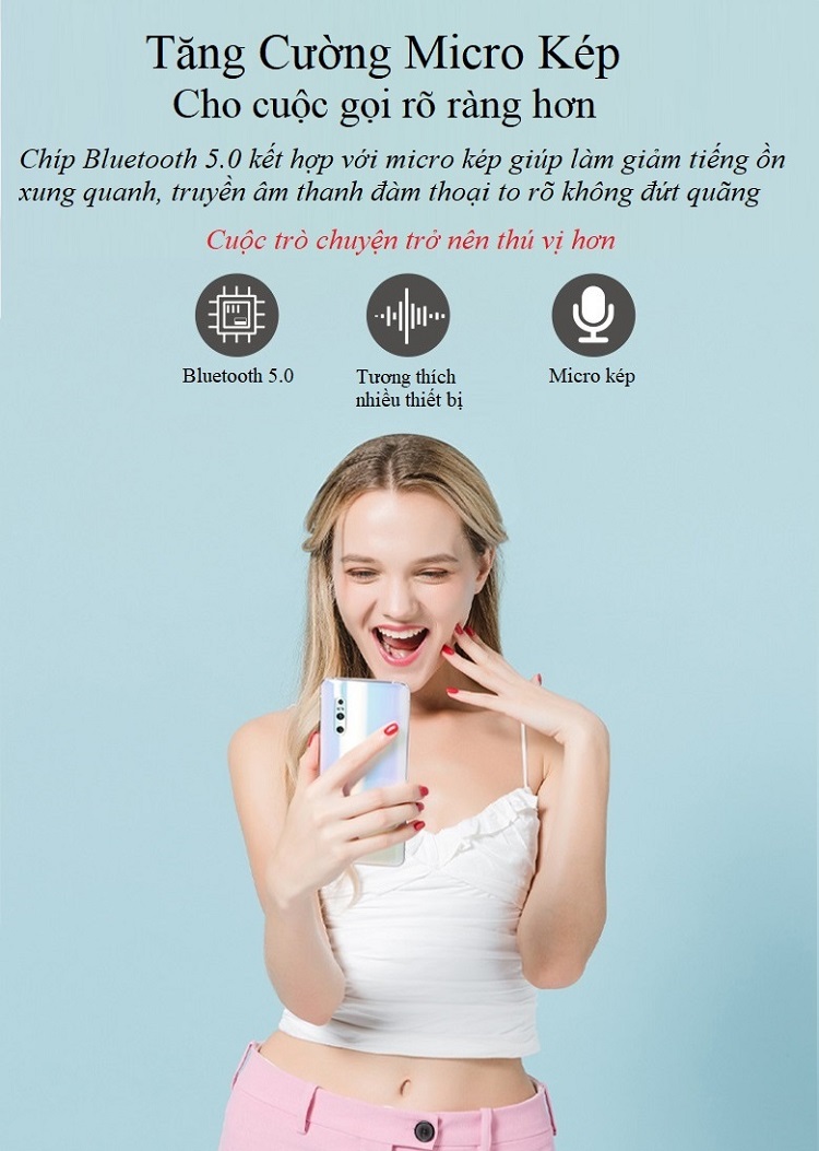 Tai Nghe Bluetooth Kiểu Dáng Thỏi Son Pro.X6 - Dành Riêng Cho Phái Đẹp