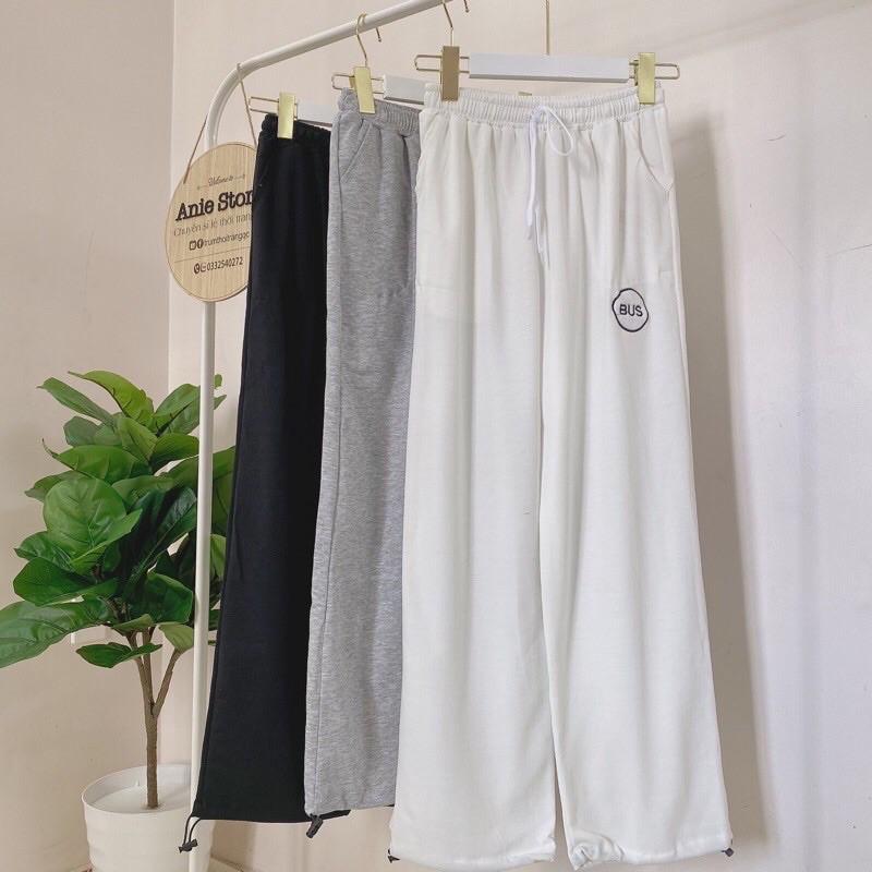 Quần Thun Nỉ Jogger Chữ Thêu Bus 3 Màu cực dễ mix đồ kèm ảnh thật