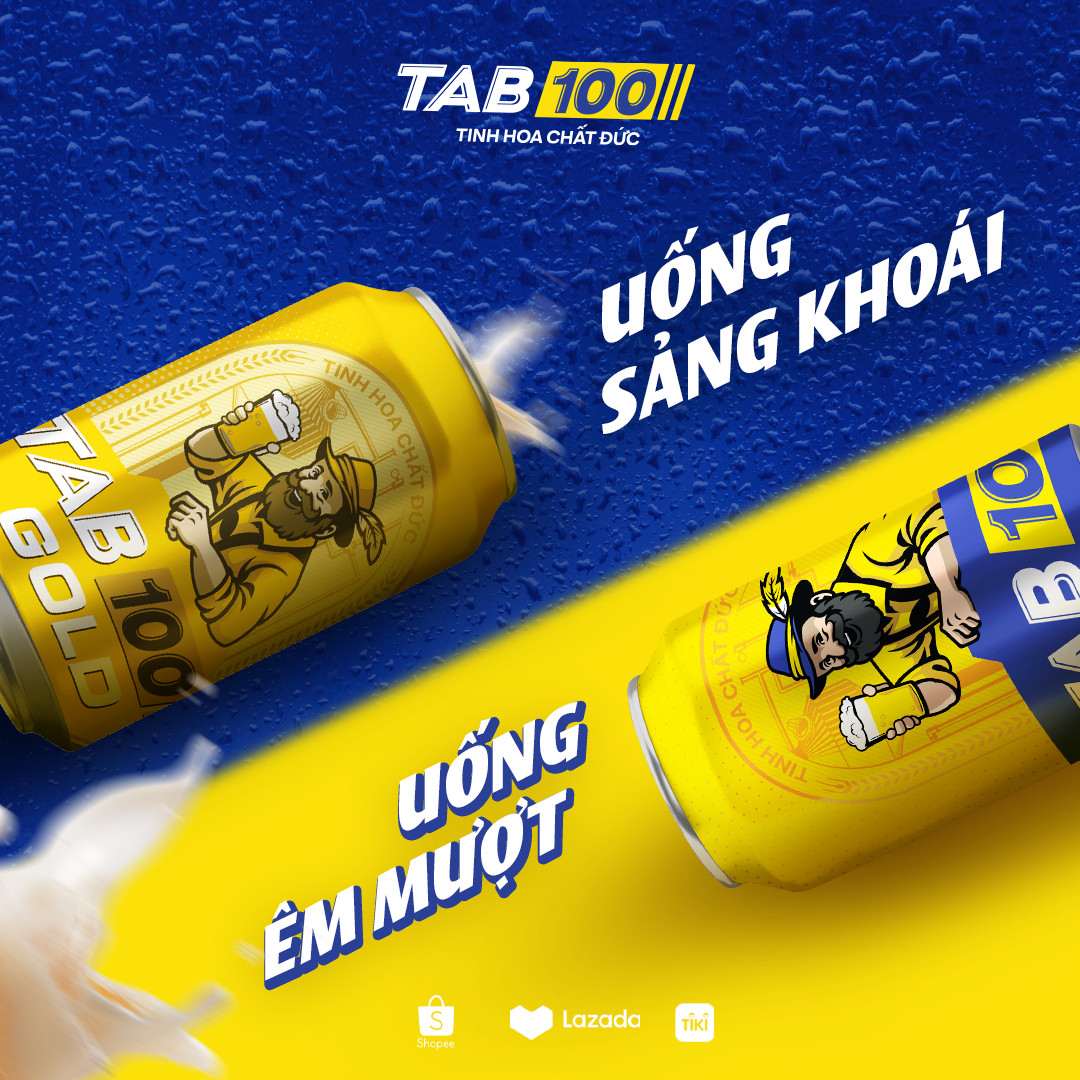 Bia lon TAB 100 thùng 24 lon (330ml/lon)