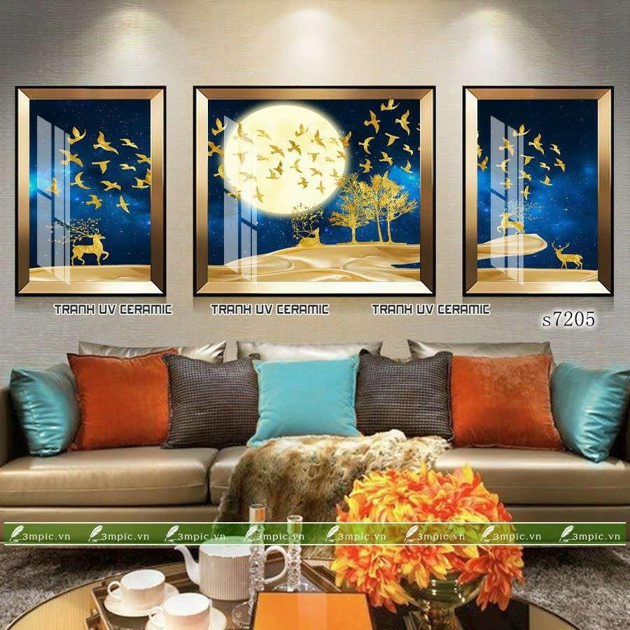 Tranh treo tường phòng khách/Gỗ MDF Hàn Quốc kích thước 30x50x2, 50x75
