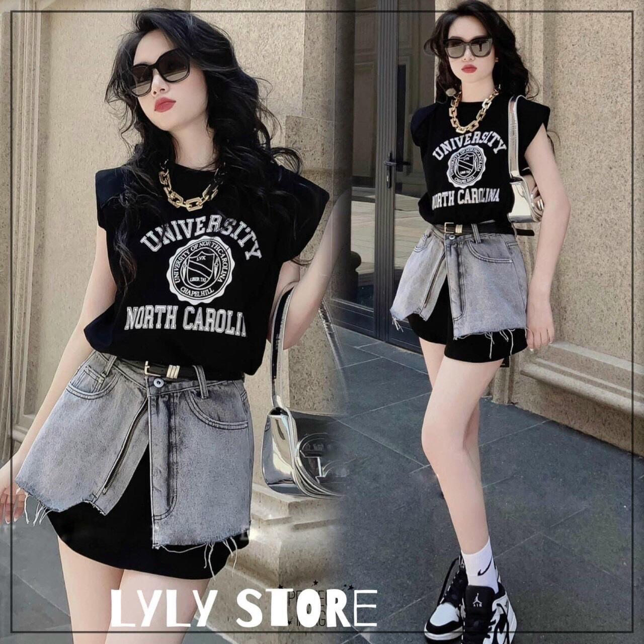SET ĐI CHƠI, SET 2 MÓN ÁO THUN CỔ TRÒN ĐỆM VAI PHỐI CHÂN VÁY BÒ KÈM ĐAI SIÊU HOT