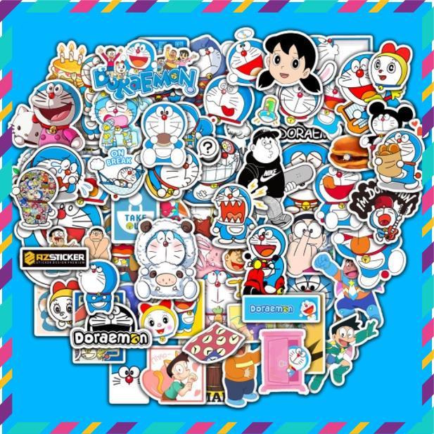 Sticker Doraemon, Dán Nón Bảo Hiêm, Điện Thoại, Laptop, Chống Nước, Chống Bay Màu