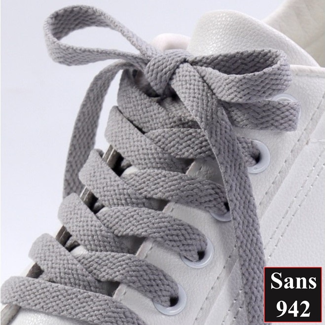 Dây giày dẹt đủ size nhiều màu cột giầy thể thao sneaker boot buộc áo quần dài 100cm 150cm 180cm đen trắng xám Sans942