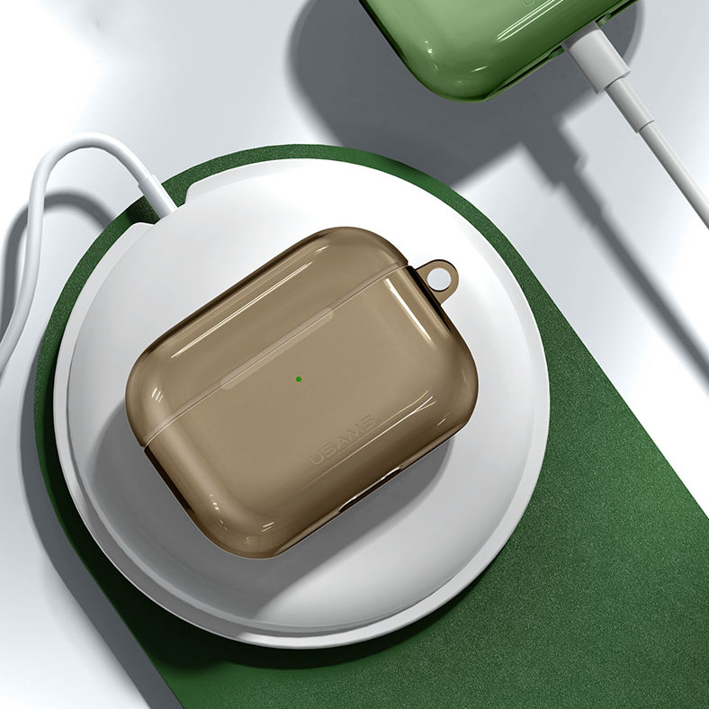 Bao case silicon trong suốt chống sốc siêu mỏng cho tai nghe Apple Airpods Pro hiệu Usams US-BH570 - Hàng nhập khẩu