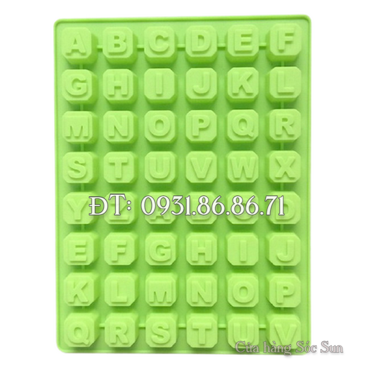 Khuôn silicon 24 chữ cái, 10 số, ký tự - Mã số 1136