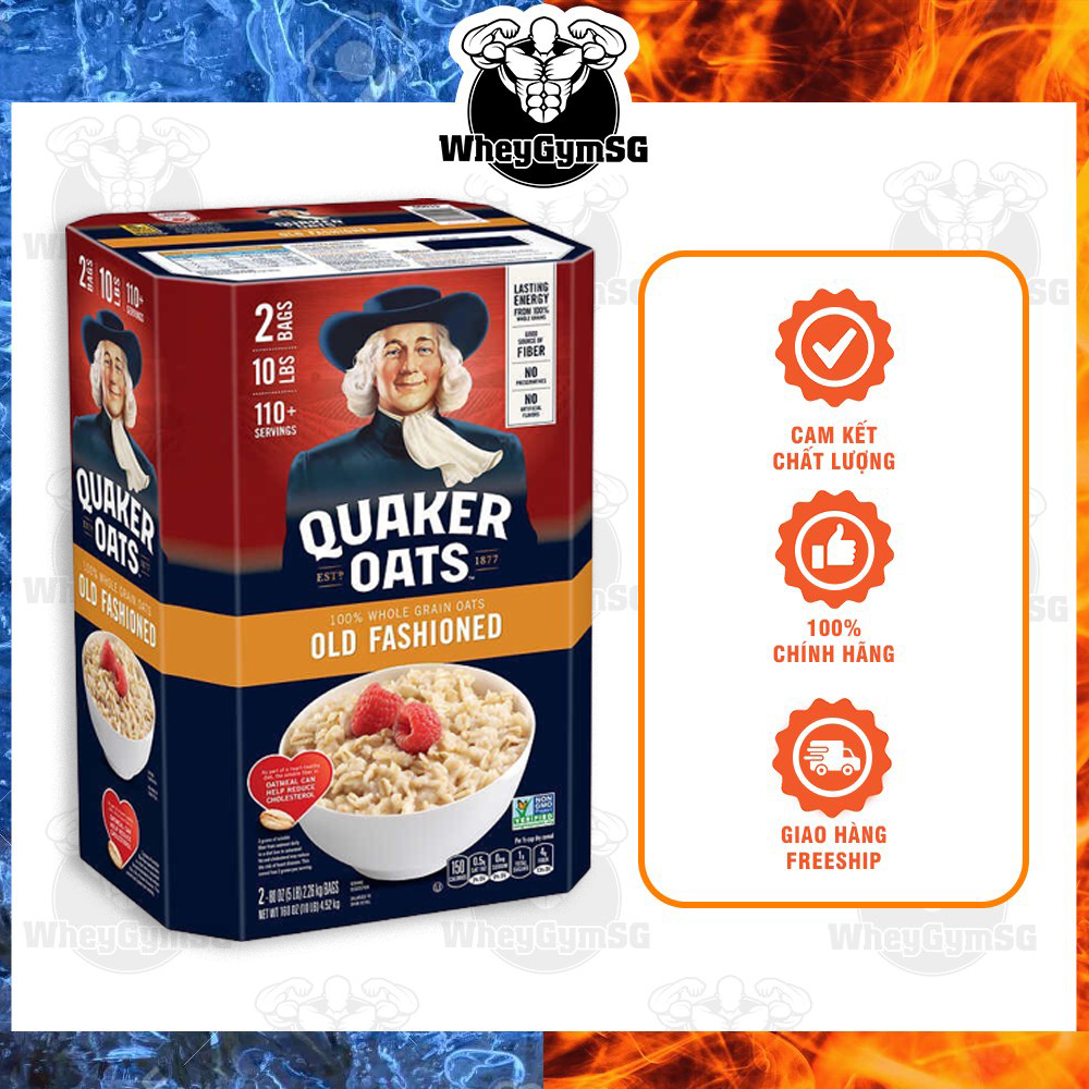 QUAKER OLD FASHION 4.53KG Yến Mạch Nguyên Hạt Cán Mỏng Quaker Oats Chính hãng 100%